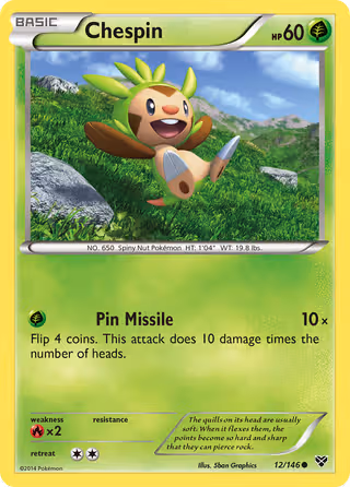 Chespin 12/146 Pokemon card