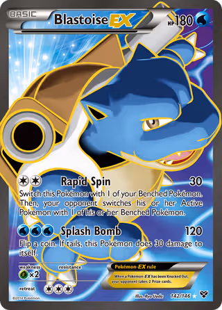 Blastoise EX 142/146 Pokemon card