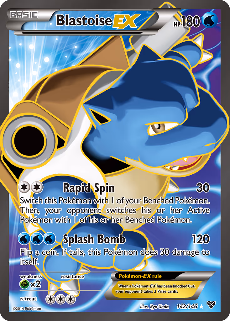 Blastoise EX 142/146 Pokemon card