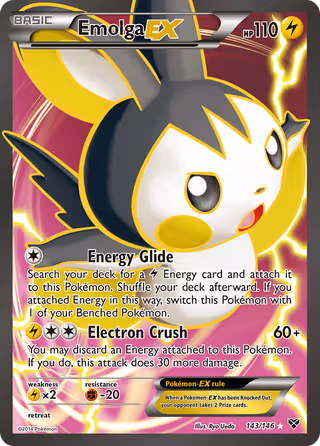 Emolga EX 143/146 Pokemon card