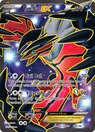 Yveltal EX 144/146 Pokemon card