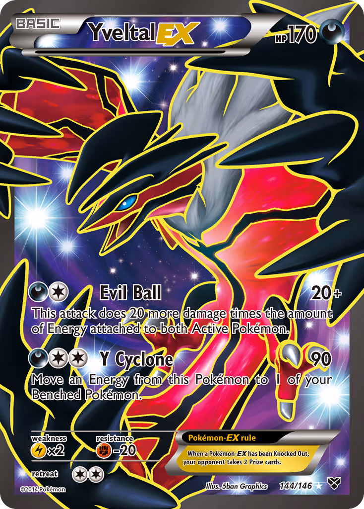 Yveltal EX 144/146 Pokemon card
