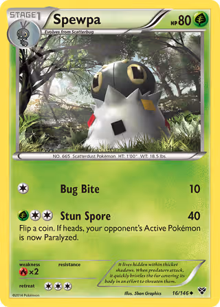 Spewpa 16/146 Pokemon card