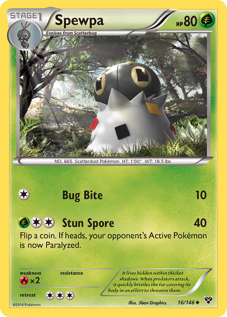 Spewpa 16/146 Pokemon card