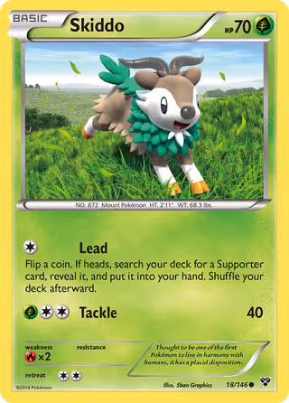 Skiddo 18/146 Pokemon card