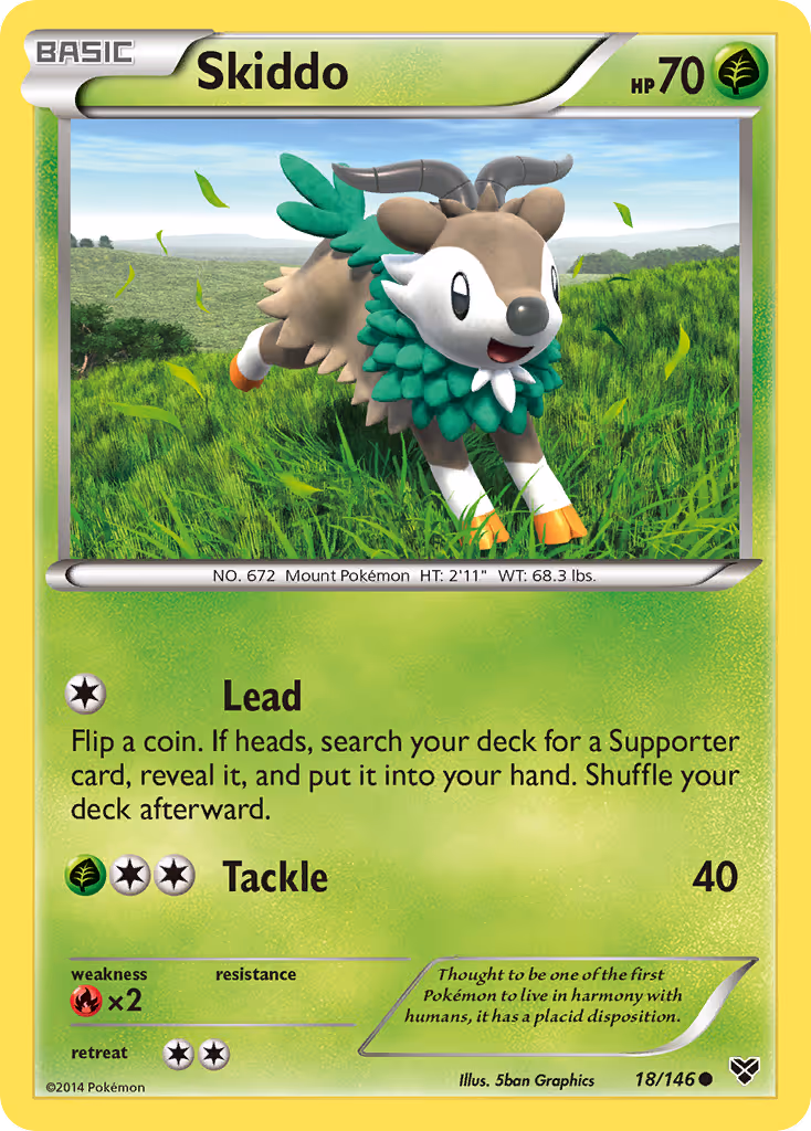 Skiddo 18/146 Pokemon card
