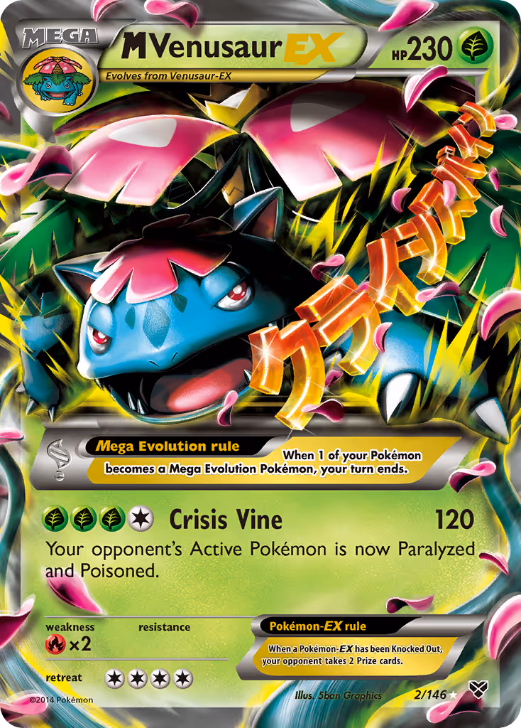 M Venusaur EX 2/146 Pokemon card