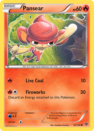 Pansear 22/146 Pokemon card