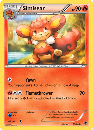 Simisear 23/146 Pokemon card