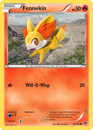 Fennekin 24/146 Pokemon card