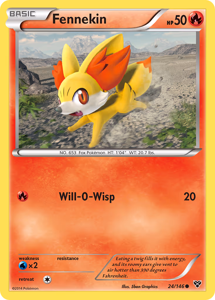 Fennekin 24/146 Pokemon card