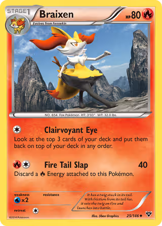 Braixen 25/146 Pokemon card