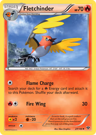 Fletchinder 27/146 Pokemon card