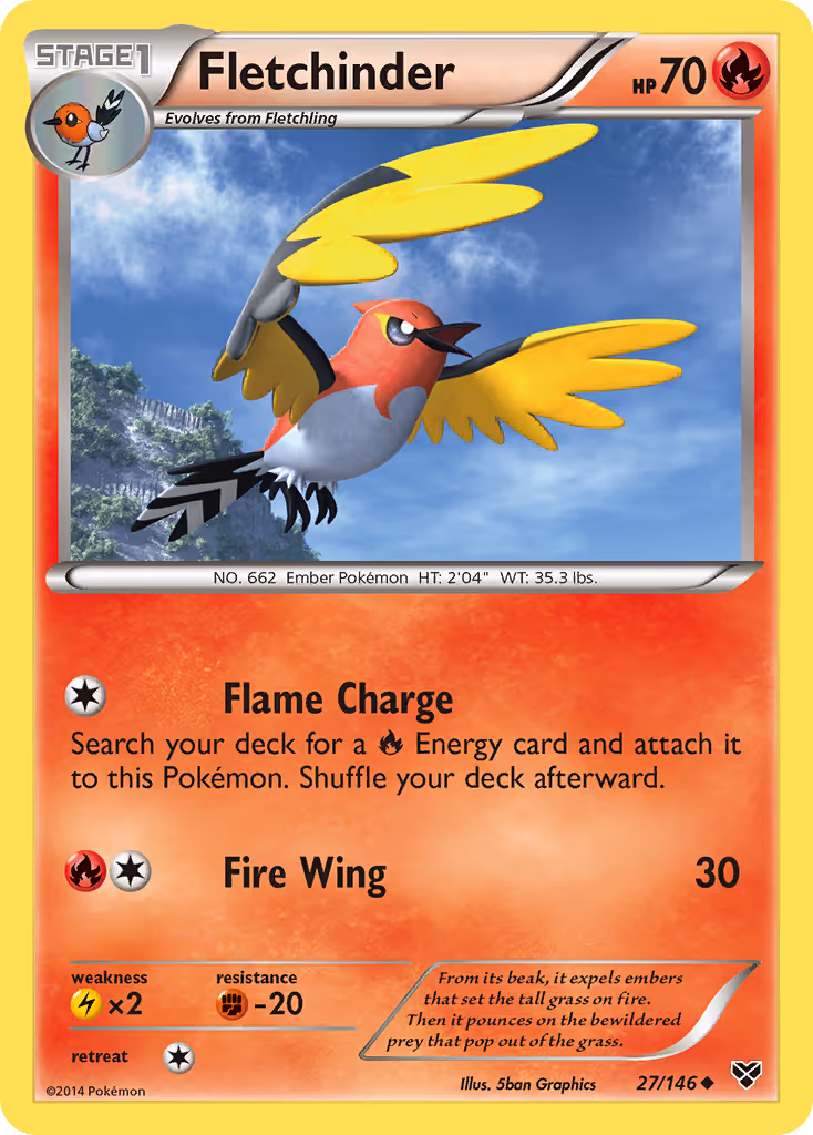 Fletchinder 27/146 Pokemon card