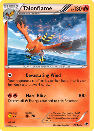 Talonflame 28/146 Pokemon card