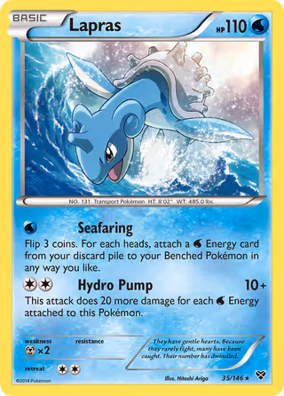 Lapras 35/146 Pokemon card