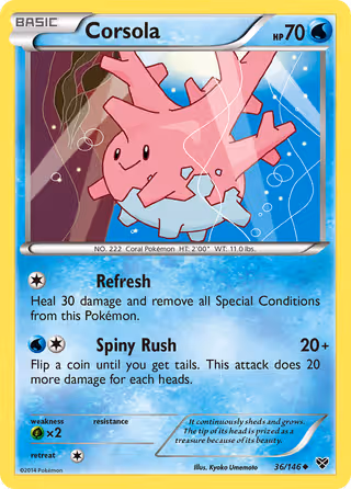Corsola 36/146 Pokemon card