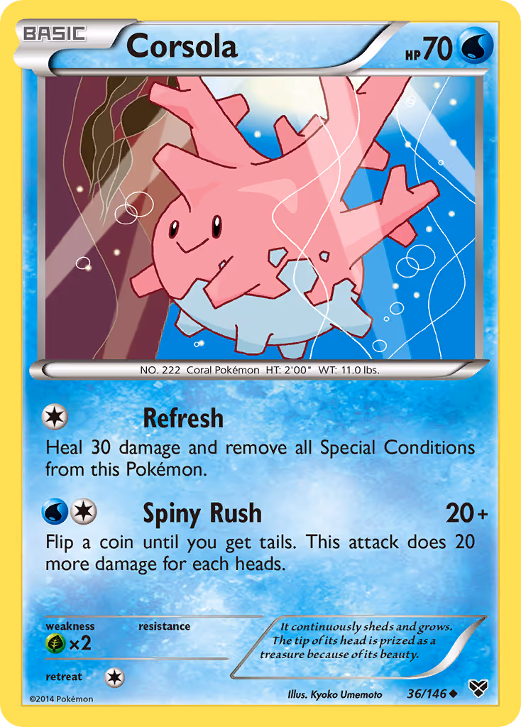 Corsola 36/146 Pokemon card
