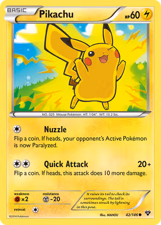 Pikachu 42/146 Pokemon card