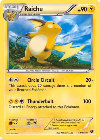 Raichu 43/146 Pokemon card