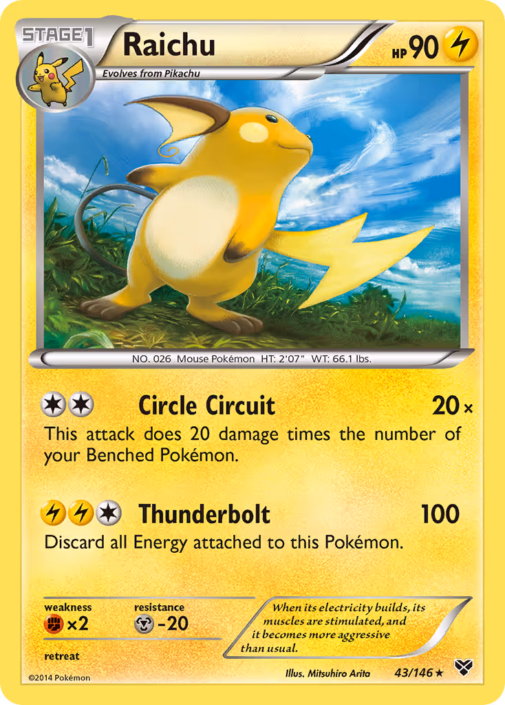 Raichu 43/146 Pokemon card