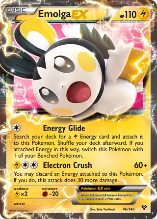 Emolga EX 46/146 Pokemon card