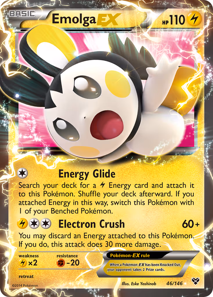 Emolga EX 46/146 Pokemon card