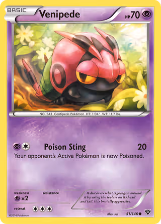 Venipede 51/146 Pokemon card