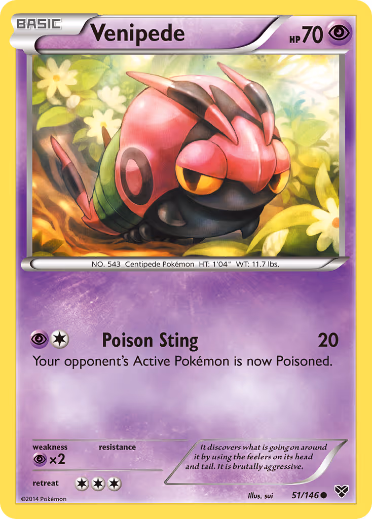 Venipede 51/146 Pokemon card