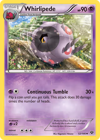 Whirlipede 52/146 Pokemon card