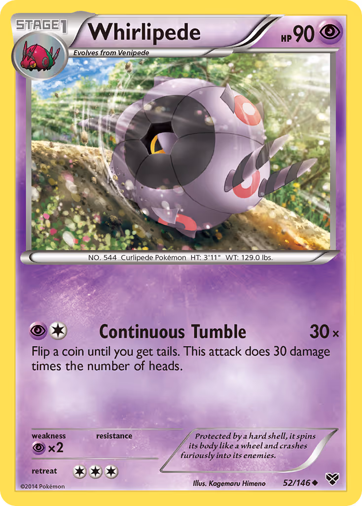 Whirlipede 52/146 Pokemon card