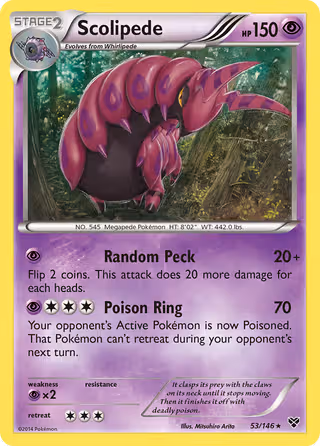 Scolipede 53/146 Pokemon card