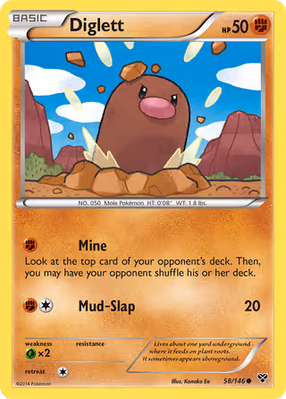 Diglett 58/146 Pokemon card
