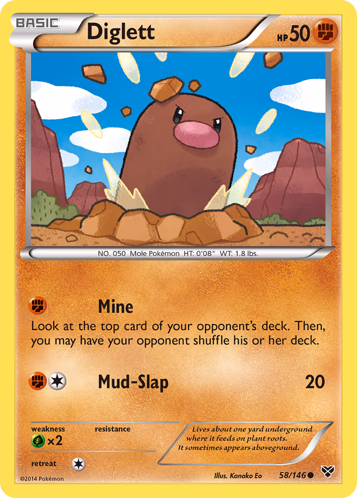 Diglett 58/146 Pokemon card