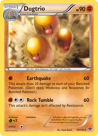 Dugtrio 59/146 Pokemon card