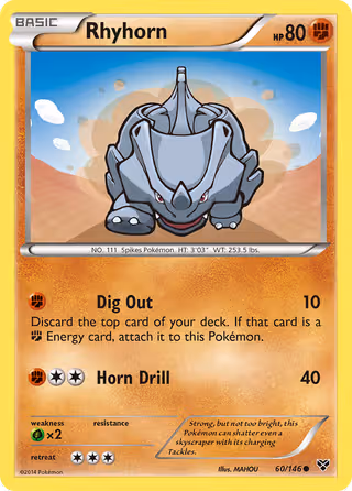 Rhyhorn 60/146 Pokemon card