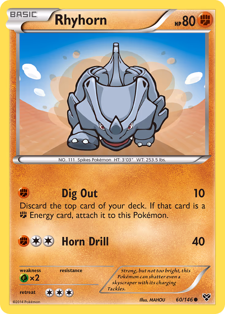 Rhyhorn 60/146 Pokemon card