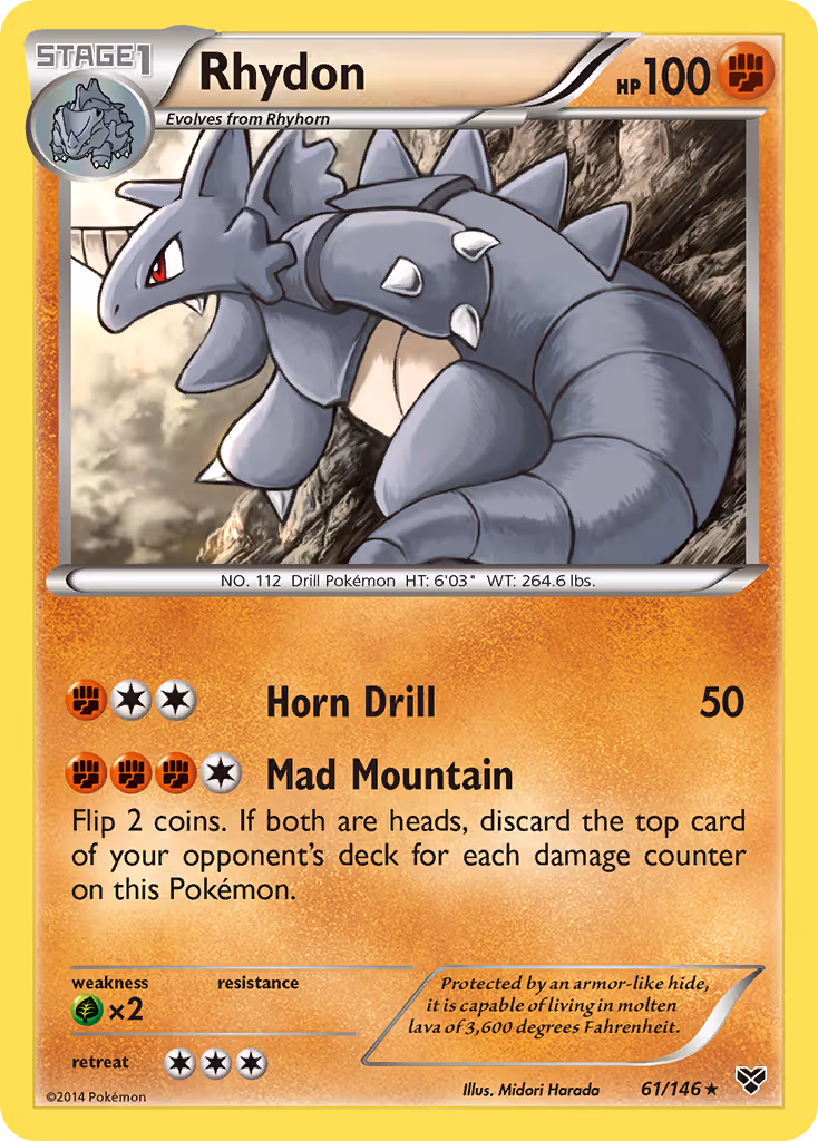 Rhydon 61/146 Pokemon card