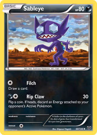 Sableye 68/146 Pokemon card