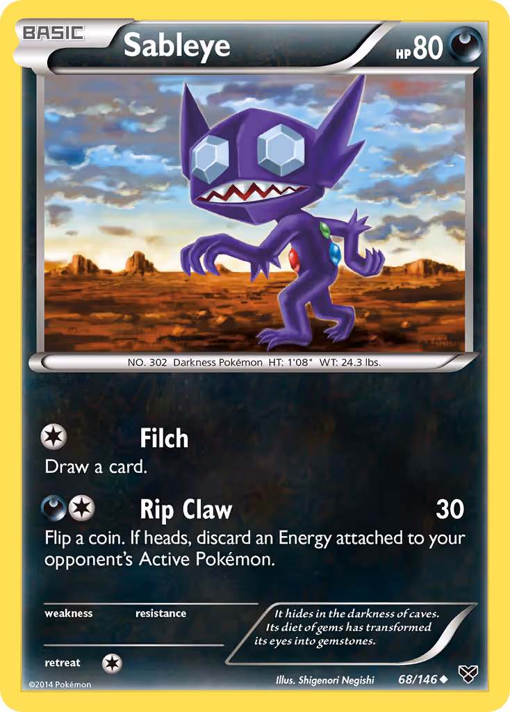 Sableye 68/146 Pokemon card