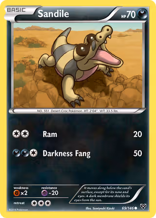 Sandile 69/146 Pokemon card