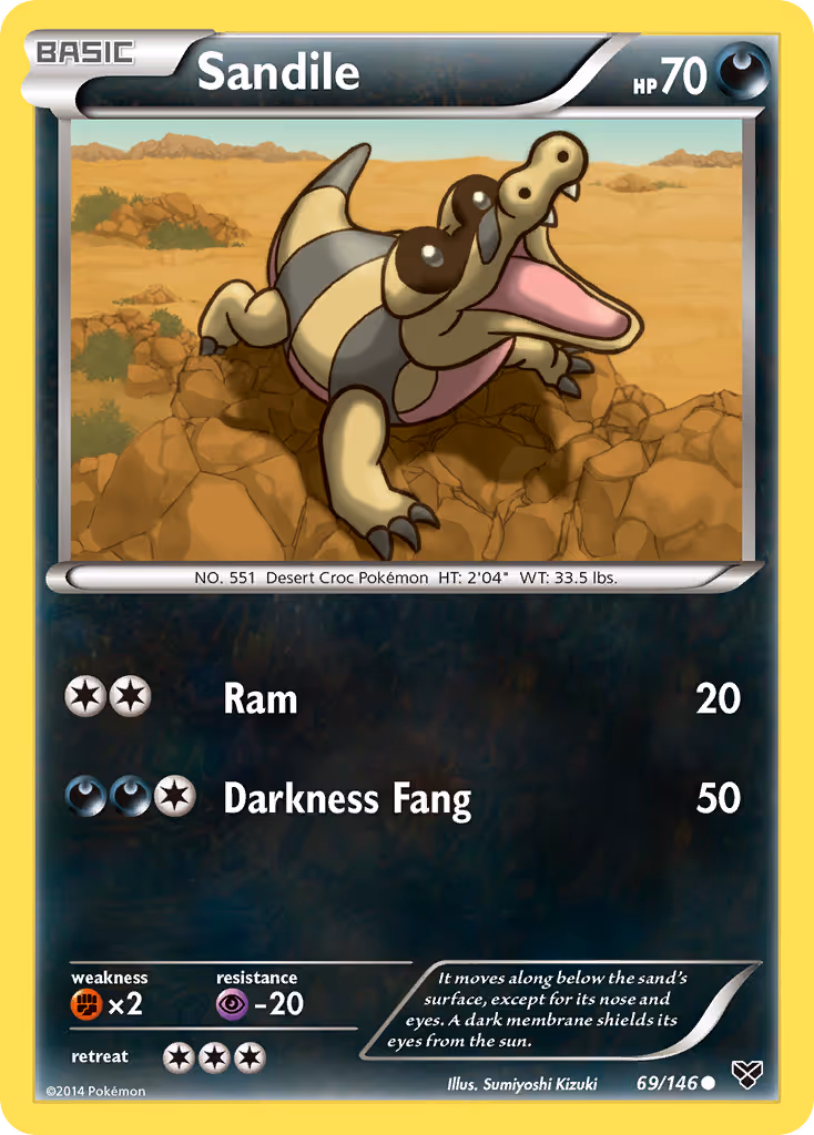 Sandile 69/146 Pokemon card