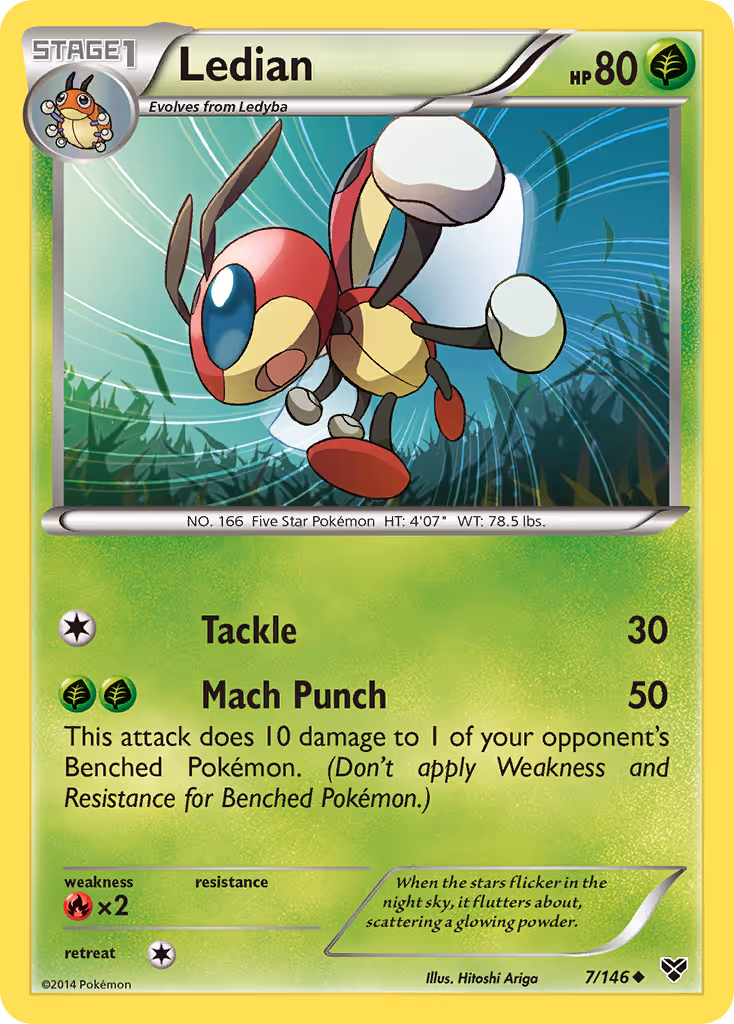 Ledian 7/146 Pokemon card