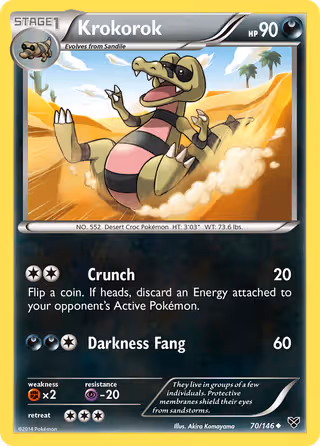 Krokorok 70/146 Pokemon card
