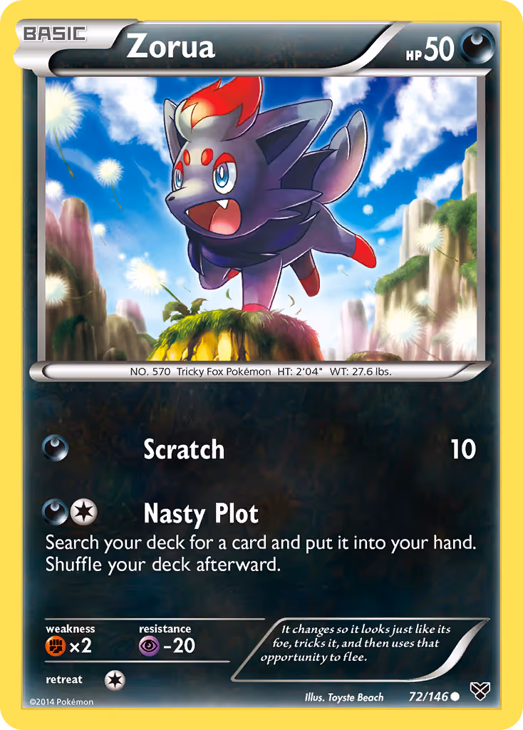 Zorua 72/146 Pokemon card