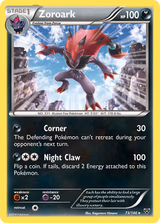 Zoroark 73/146 Pokemon card