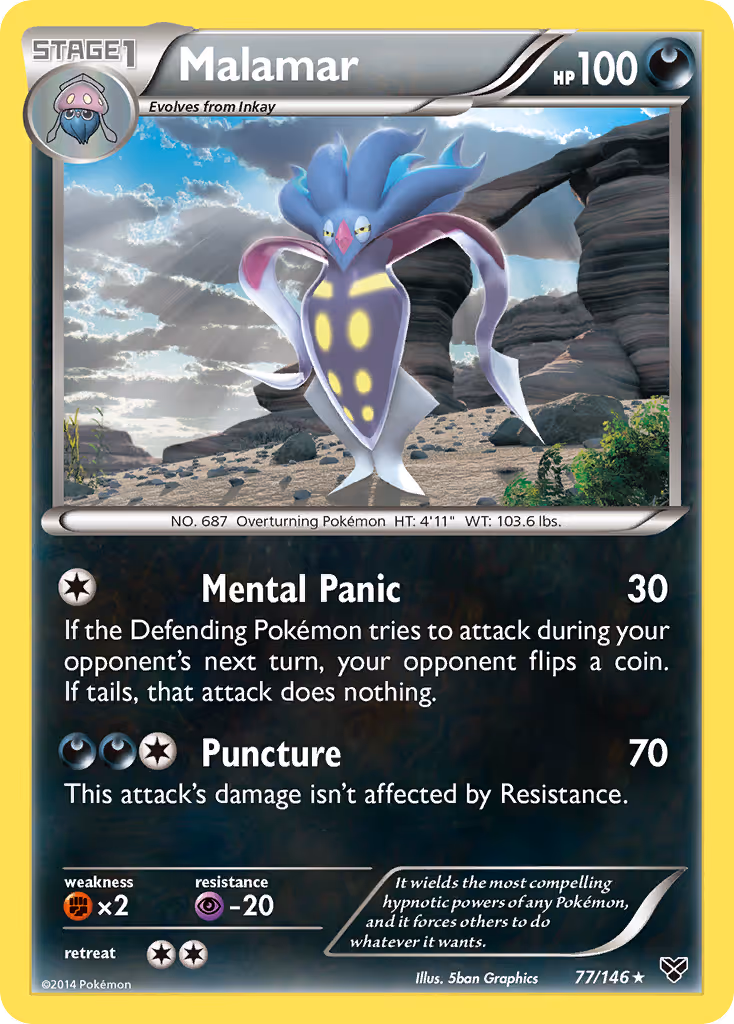 Malamar 77/146 Pokemon card