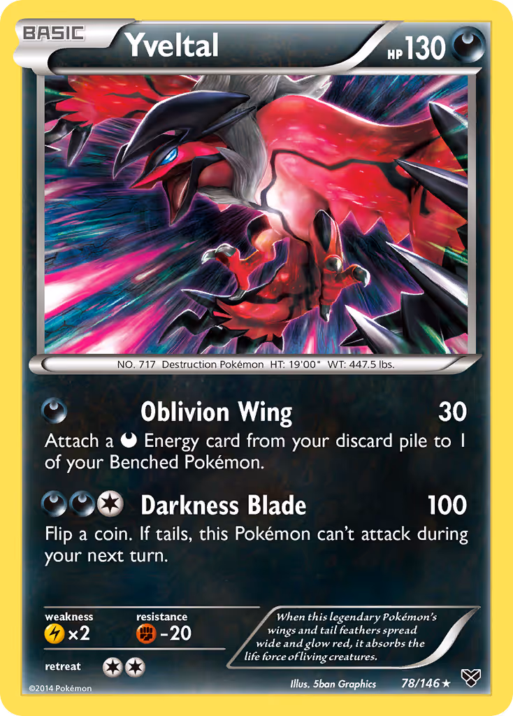 Yveltal 78/146 Pokemon card