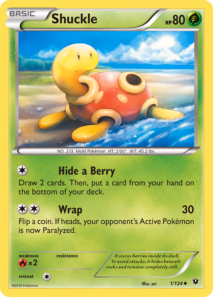 Shuckle 1/124 Pokemon card