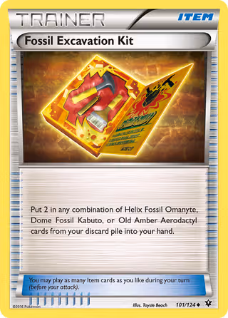 Fossil Excavation Kit 101/124 Pokemon card